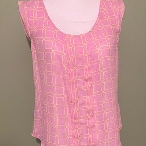Candie’s Pink and Yellow Sleeveless Blouse - Size L